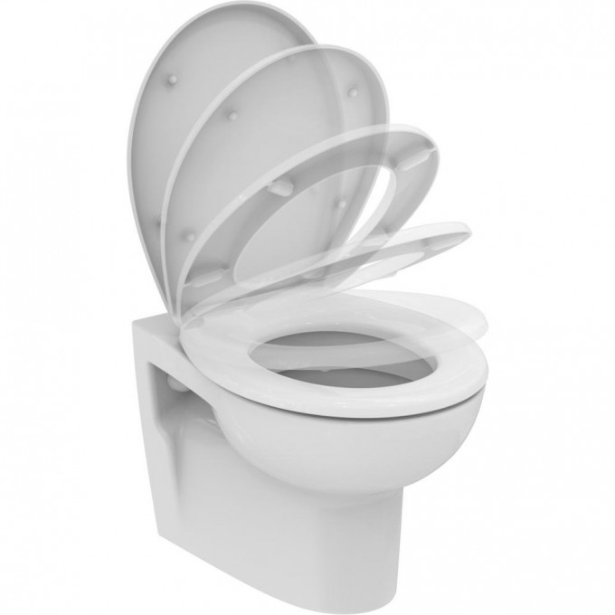 Сидение и крышка, дюропласт, c функцией плавного закрытия IDEAL STANDARD ECCO W303001 Сидение и крышка, дюропласт, c функцией плавного закрытия IDEAL STANDARD ECCO W303001